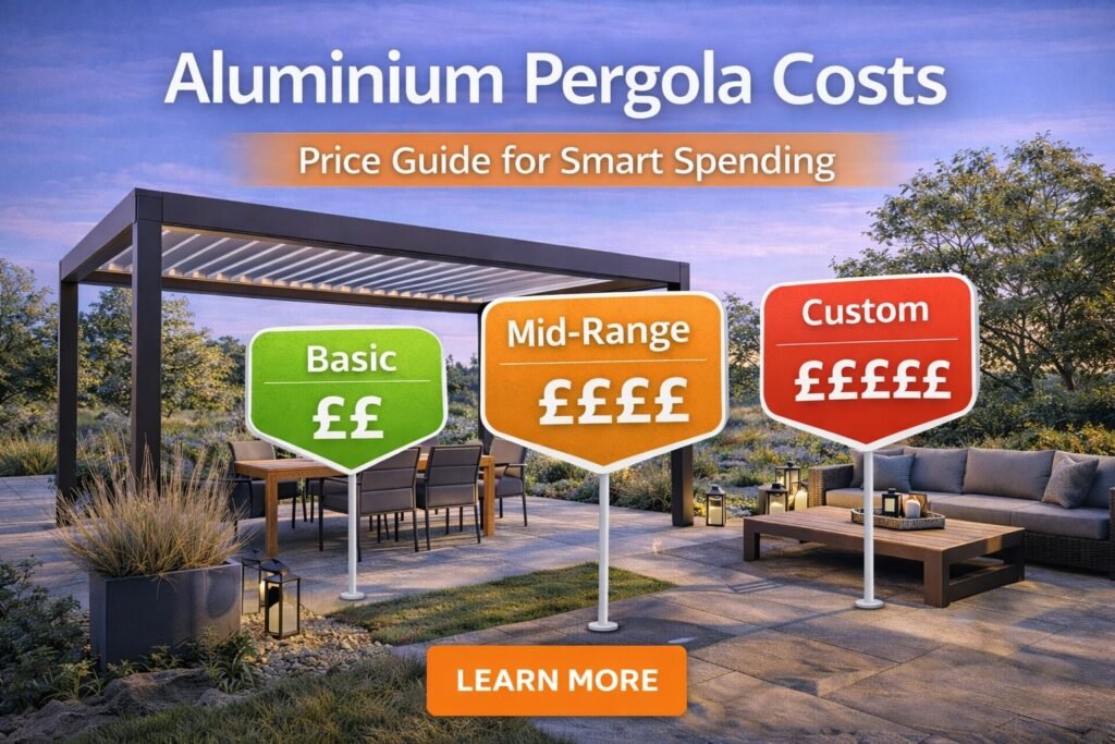 Aluminium pergola costs explained with basic, mid-range and custom options for modern outdoor living spaces