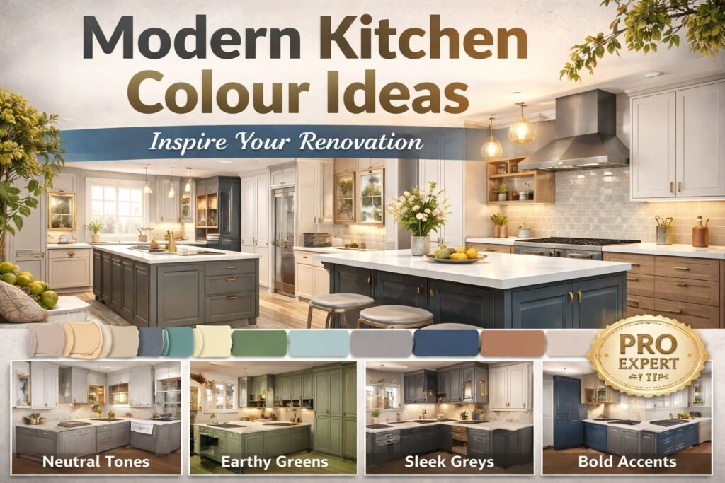 Modern kitchen colour ideas showcasing contemporary colour palettes used in custom kitchen renovations by professional specialists