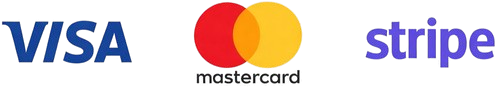 Secure payments with Visa, Mastercard and Stripe