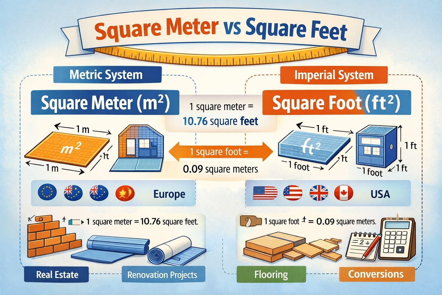 Square Meter vs Square Feet – Complete Guide